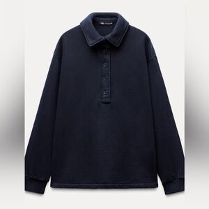 Zara Washed polo sweatshirt